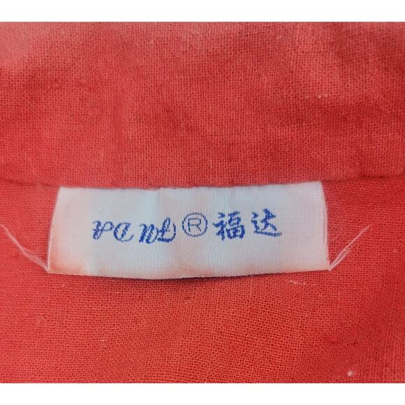 Vintage Boho Asian Festival Jacket Red Batik Dragon Pheonix Kimono Top Size M - Picture 6 of 10